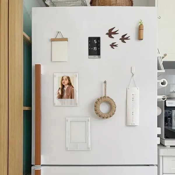 Cadres Acrylique Réfrigérateur Cadre Magnétique Double Face Po Manches Présentoir Art Photos Pour Bureaux Réfrigérateur Décor À La Maison