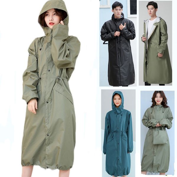 Damen Trenchcoats Lange Regenbekleidung Regenmantel Männer FrauenWeiblicher Poncho Wasserdichter Winddichter Pullover Atmungsaktiver Regenmantel Chubasquero Mujer Raingear 230421