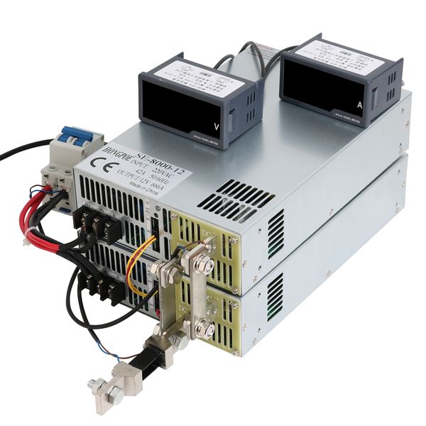 Hongpoe 8000W 12 V Alimentatore 0-5 V Controllo del segnale analogico 0-12V Alimentazione regolabile 12V 666,5A Supporto PLC Controllo PLC SE-8000-12 110VAC/220VAC/380VAC Ingresso