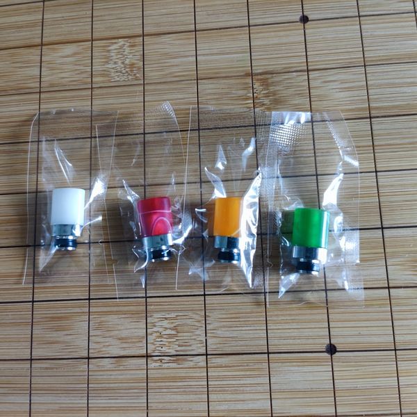 Bocca piatta acrilica Drip Tip Plastica metallo SS DripTips in resina Albero quadrato Forma di vaso Bocchino colorato per serbatoio Vape da 510 fili Atomizzatore in magazzino E-sigaretta DHL