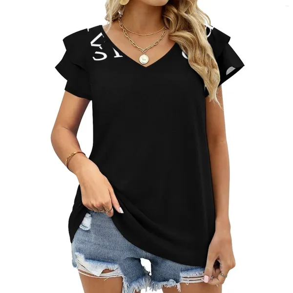 Camiseta feminina escravo plissado manga curta camiseta impressão moda casual para menina presente inferior bdsm sub submisso fet