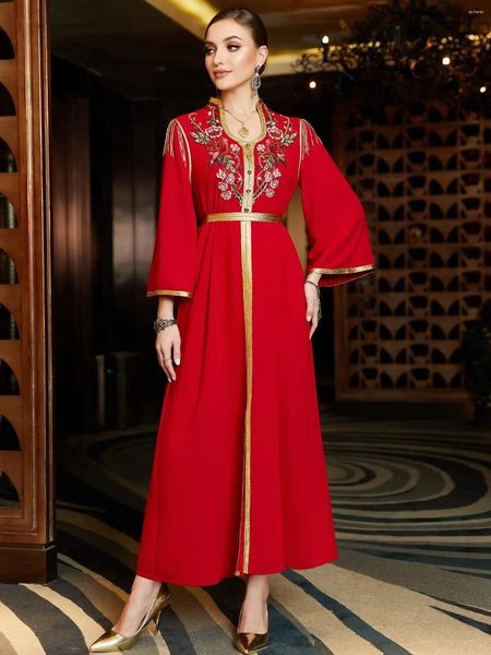 Roupas étnicas Eid Vestido Muçulmano Abaya para Mulheres Diamante Jalabiya Marrocos Vestidos de Festa Dubai Noite Abayas Kaftan Vestidos Árabe Longo Robe