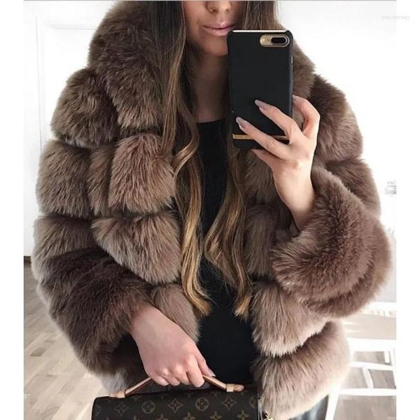 Pele feminina casual espessamento manga longa acolchoado casaco inverno quente com capuz jaqueta outerwear moda feminina gola falsa parka