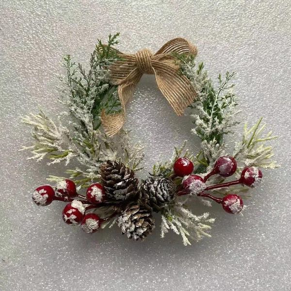 Fiori decorativi 12 cm Mini ghirlanda natalizia fatta a mano Decorazione per la casa Albero Gioielli pendenti artificiali per matrimoni fai da te