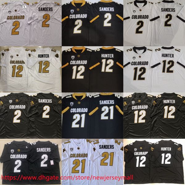 Transporte rápido S-6XL NCAA Colorado Buffaloes Futebol 2 Shedeur Sanders Jersey 100th Patch 12 Travis Hunter Jerseys Camisas Costuradas Homem Juventude Crianças Meninos