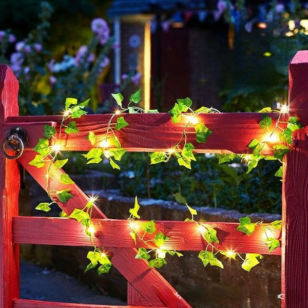 Noel dekorasyonları 2m asma çelenk ışık led meteor şelale açık bahçe tatil dekorasyon yeşil bitkiler şerit