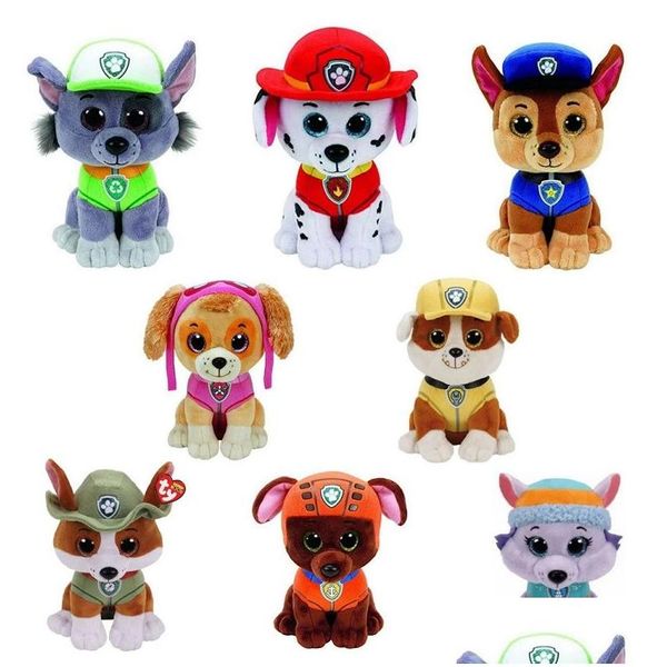 Gefüllte Plüschtiere Fabrik Großhandel 25 cm 8 Stile Hundepatrouille Spielzeug Animationsfilm und Teion umliegende Puppen Kindergeschenke D DHZ4D