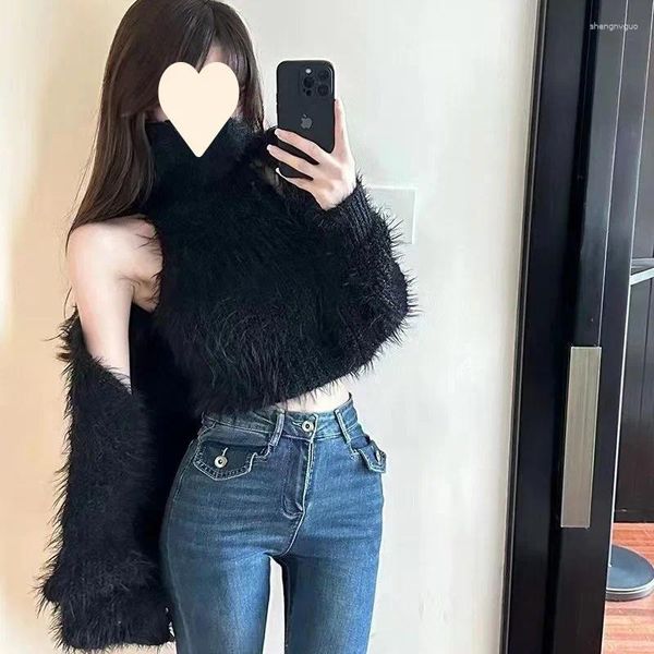 Frauen Strick Weiße Lange Ärmeln Strickjacken Femme Herbst 2023 Frauen Kleidung Lose Beiläufige Capes Pullover Solide Warme Strickwaren Tops