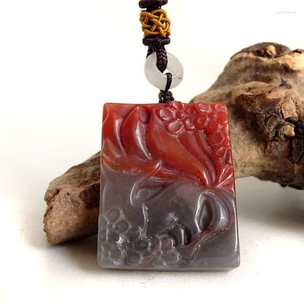 Colares pendentes Animal de cristal esculpido à mão Animal natural Multicolor AGate Stone Colar Bads para jóias Fazendo Collier Femme Bh149