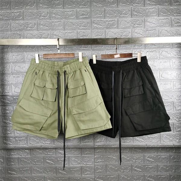 Shorts pour hommes de haute qualité coton décontracté multi-poches patchwork lavé cargo hommes femmes cordon de serrage vintage gym