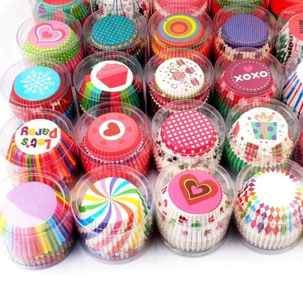 Parti Malzemeleri 100 PCS/Set Cupcake Paper Bardaklar Yuvarlak Şekleli Muffin Astar Pişirme Kalıpları Mutfak Pişirme Bakeware Maker Diy Kek Dekorasyon Araçları