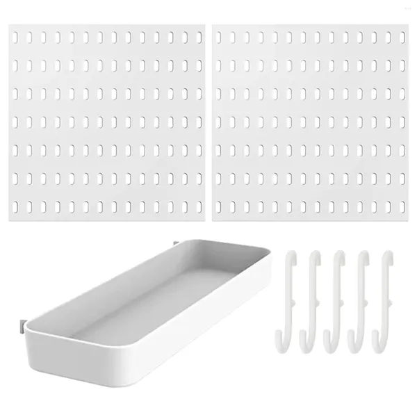 Kit de organização de parede para economia de espaço de garagem, armazenamento de cozinha, placa de pega para casa, fácil instalação, pendurado, conveniente com ganchos, artesanato