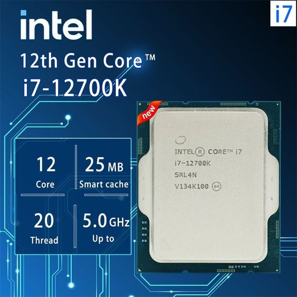 Процессоры Intel Core i712700K i7 12700K 36 ГГц TwelveCore TwentyThread Процессор 10NM L325M 125 Вт LGA 1700, но без вентилятора 231120