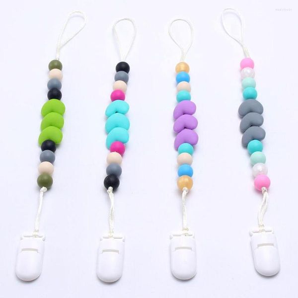 Correntes MHS.SUN Baby Silicone Pacifier Chain Food Grade Clauable Clips Soft Helder Toys Towen Eplessing Jewelry 1pcs