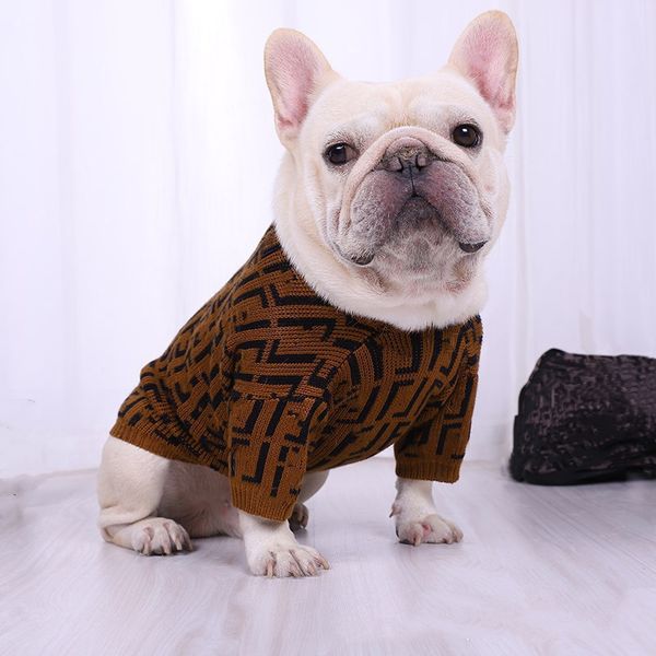 Bekleidung für kleine Hunde, Winter-Haustiermantel, Designer-Pullover, Buchstabe F, luxuriöser Welpen-Pyjama, Pudel, Bichon, Teddy, Hundekleidung, Weihnachts-Baumwolle, Mädchen-Jungen-Bulldoggen-Hemden-Outfit