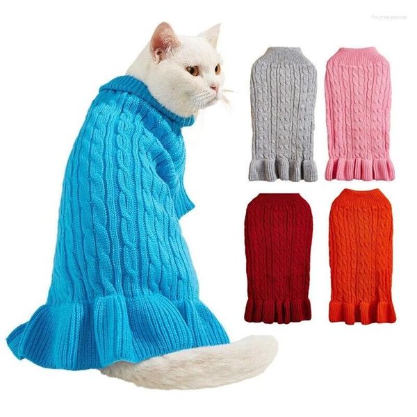 Vestuário para cães moda filhote de cachorro jumper inverno quente camisola de malha pet pequenos cães gato casaco