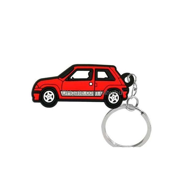 Portachiavi con chiave per auto Cordini 1 pz Portachiavi in pvc Carino Serie di veicoli Portachiavi Accessori Gadget per uomo Giocattoli per bambini Birtay Charms Regalo Dro Dh3Ra