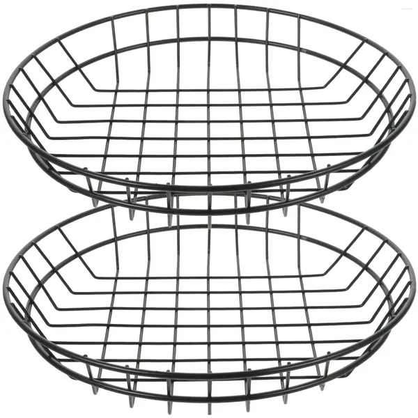 Set di stoviglie 2 pezzi Cestino per snack per patatine Mini cestini portaoggetti Patatine fritte cave in ferro Contenitore per frutta creativo