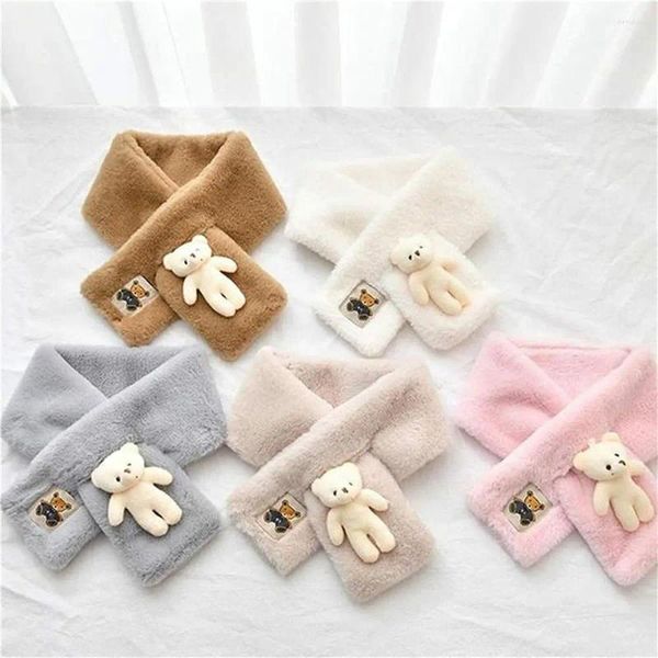 Schals 1PC Plüsch Schals Nette Bär Hals Wärmer Winter Warme Halstuch Thermische Fleece Eltern-kind-Schal Für Frauen kinder