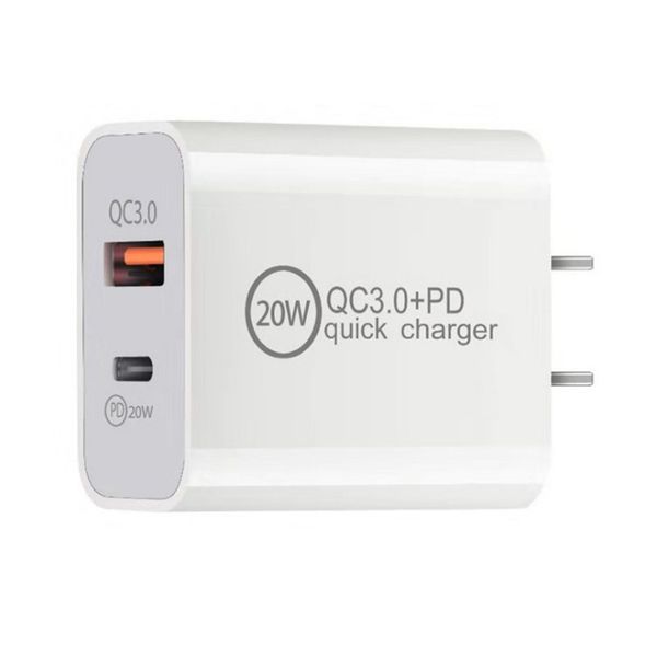 Caricabatterie universali 2.4A Dual Ports Tipo c USB-C PD EU US Caricabatterie da parete Adattatori di alimentazione per IPhone 14 Plus x xs max 11 12 13 Pro Tablet PC Samsung Telefono Android