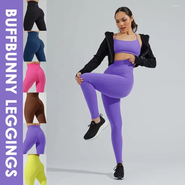 Pantaloni attivi Buffbunny Leggings Yoga 3 Line Elastico a vita alta Collant fitness da donna Allenamento Palestra senza cuciture Leggins sportivi da corsa femminili