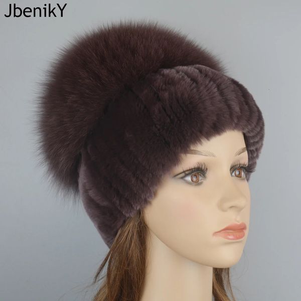 Шапки с черепом в русском стиле, женские шапки из натурального меха, шапка для девочек, вязаная зимняя шапка с изображением кролика рекс, 231120