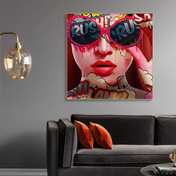 Moderne sexy Frau Poster und Drucke abstrakte Tattoo Girl Pop Wandkunst Leinwand Malerei Wandbilder für Wohnzimmer Wohnkultur