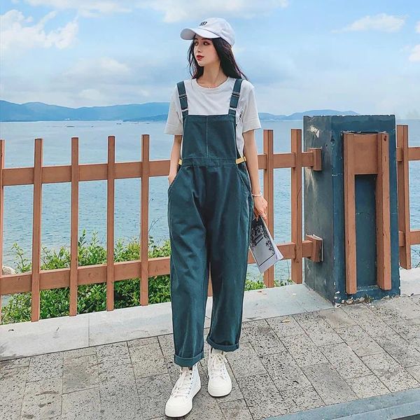 Frauen Hosen Hosenträger 2023 Sommer Frauen Mode Lose Beiläufige Breite Bein Street Hip Hop Harem Overalls Strap Overall Frau