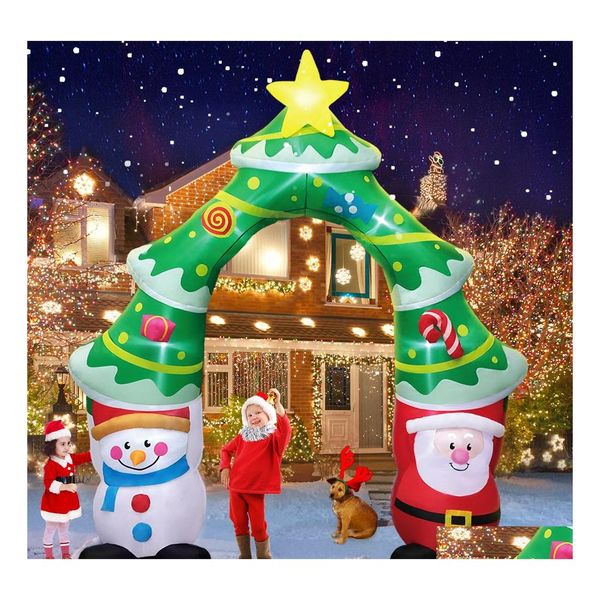 Weihnachtsschmuck Weihnachtsmann Aufblasbare Dekoration Für Zuhause Im Freien Weihnachten Elch Pling Schlitten Schneemann Dekor Hof Gartenparty Bogen Dhiwt