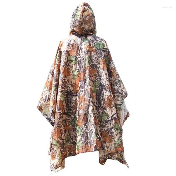 Jaquetas ao ar livre Multifuncional Camuflagem Capa de Chuva Camping Caminhadas Tenda Mat Com Capuz Casaco Impermeável Mochila Capa de Chuva Rainwear