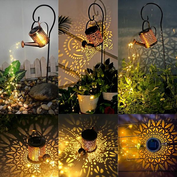 Decorazioni da giardino Lampada solare per annaffiatoio a LED Decorazione da giardino Ornamenti da esterno per cortile Giardino Patio Luci solari a stringa decorativa 231120