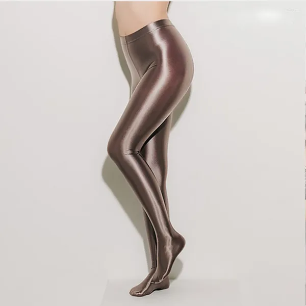 Meias femininas ninho senhora fumaça cinza meia-calça sexy moda cetim cintura alta macacão apertado design feminino calças de uma peça leohex