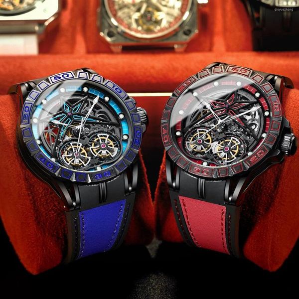 Relógios de pulso 2023 Squeleleton Relógios mecânicos Automático Men tourentbillon relógio esportivo relógio casual wrist Relojes hombre