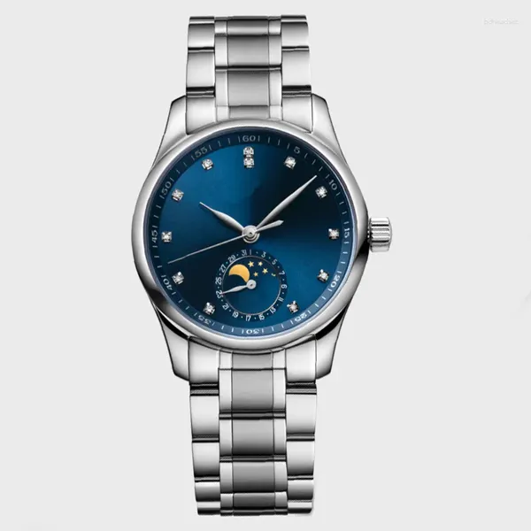 Наручные часы для женщин, кварцевые из нержавеющей стали с бриллиантами, длина 34 мм, модные Ines MASTER