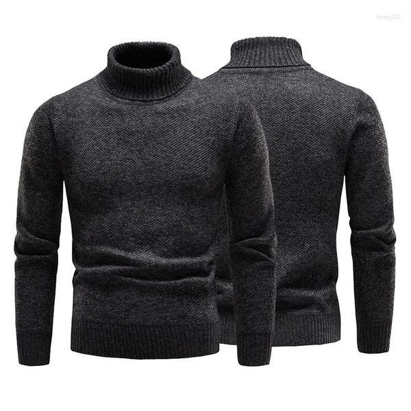 Maglioni da uomo Autunno Inverno Caldo maglione a collo alto da uomo Casual dolcevita pullover lavorato a maglia Mantieni maglione maschile lavorato a maglia di lana