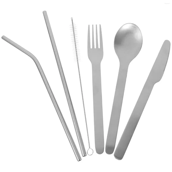 Set di stoviglie Cucchiai da portata Utensili in acciaio inossidabile Feste Set di posate per buffet Stoviglie per feste Cannucce