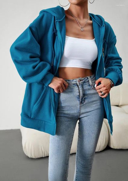 Coletes femininas 2023 outono cardigan com capuz casaco de lã moletom espessamento quente feminino na moda inverno moda roupas casuais senhoras