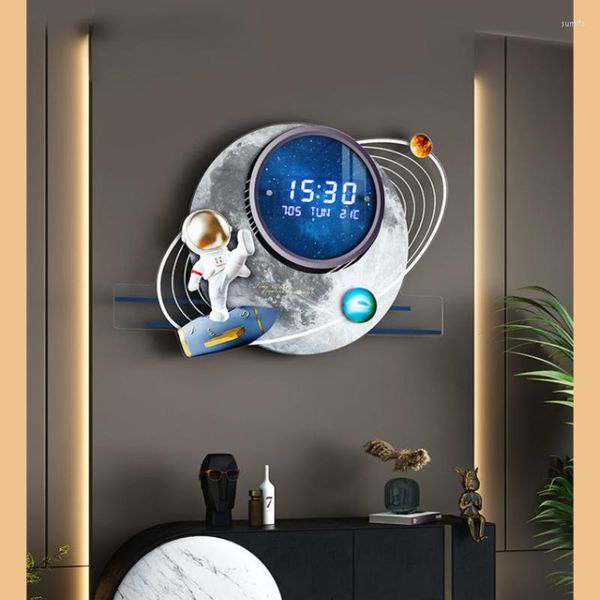 Orologi da parete Orologio digitale Design moderno Soggiorno Grande Calendario artistico silenzioso Decorazione murale Horloge