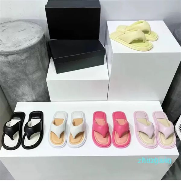 2023-Spring neue Sandale Pantoffel weiße fette Flip-Flops Brot dicke Sohlen Hohe Pantoffel Sandalen Plateauschuhe