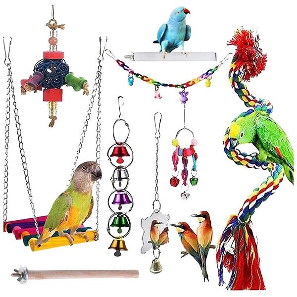Altre forniture per uccelli Giocattoli Accessori per gabbie da masticare per pappagalli Corda elastica aggiornata per piccoli parrocchetti