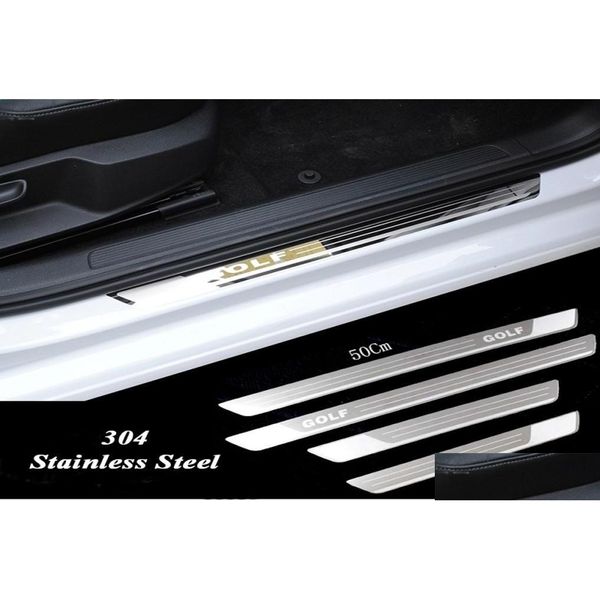 Pedais Trathin Aço Inoxidável Scuff Plate Door Sill para VW Golf 7 Mk7 6 Mk6 Bem-vindo Pedal Threshold Acessórios de carro 20111755435 Dro Dhghq