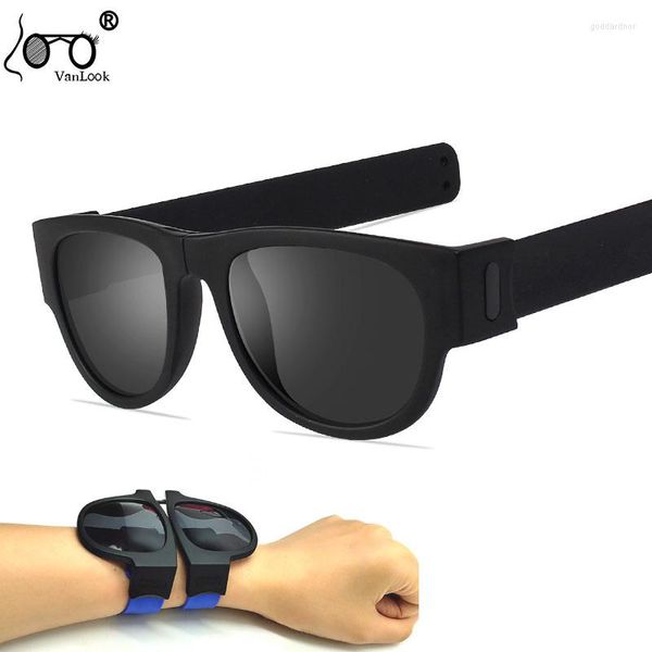 Occhiali da sole Vanlook Women Slap Polarized Slappable Bracciale Occhiali da sole per uomo Polsino Fold Shades Fashion Mirror