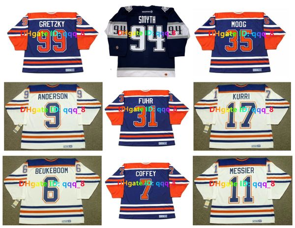 Ryan Smyth Wayne Gretzky 2001 Koho Oilers CCM Retrocesso Hóquei Jersey ANDY MOOG JEFF BEUKEBOOM MESSIER SEMENKO TIKKANEN GRANT FUHR ANDERSON JARI KURRI Tamanho S-4XL