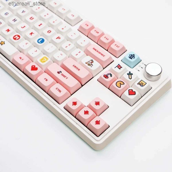 Teclados 125 Key Pixel Wars Tema PBT Keycaps para jogos Teclado Mecânico MX Switch XDA Perfil Dye Sublimation Keycaps Inglês Coreano Q231121