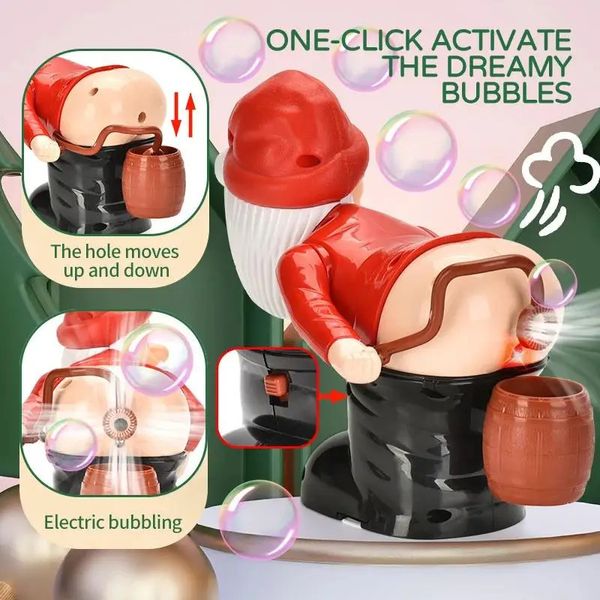 Suprimentos de brinquedos de Natal Elétrica Máquina de bolhas de Papai Noel soprando bolhas Música Light Entertainment Toy Prank Ornamento engraçado Presentes de Natal Christma 231121