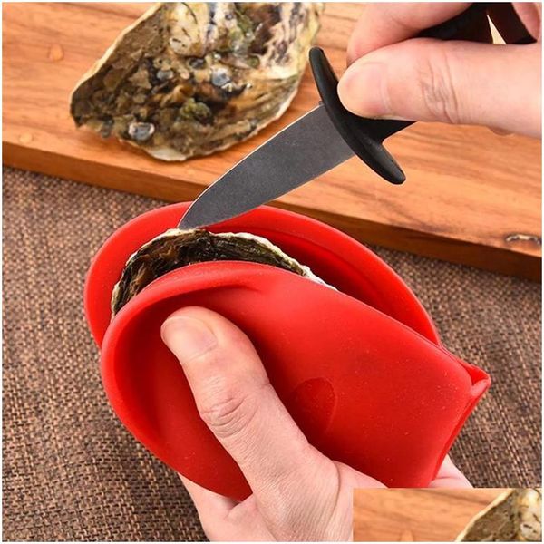 Altri utensili da cucina Oyster Shucking Clamp Sile Holder Easy Opener Guanti da cucina Pizzico Grip per Shell Hand Guard Strumento di apertura Lx4806 Dhbzo