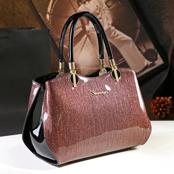 Вечерние сумки в корейском стиле, простые сумки на плечо с подушкой, сумки известных брендов, сумка с верхней ручкой, лакированная кожа, клатч-мессенджер 231120