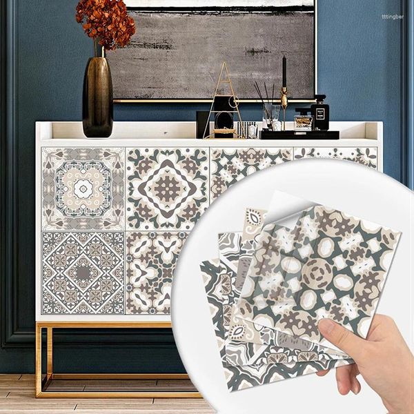 Adesivos de parede 10 pcs Modern Simplicidade À Prova D 'Água Azulejos Mosaico Adesivo Cozinha Banheiro Adesivo Decoração para Telha Armário Armário Gaveta