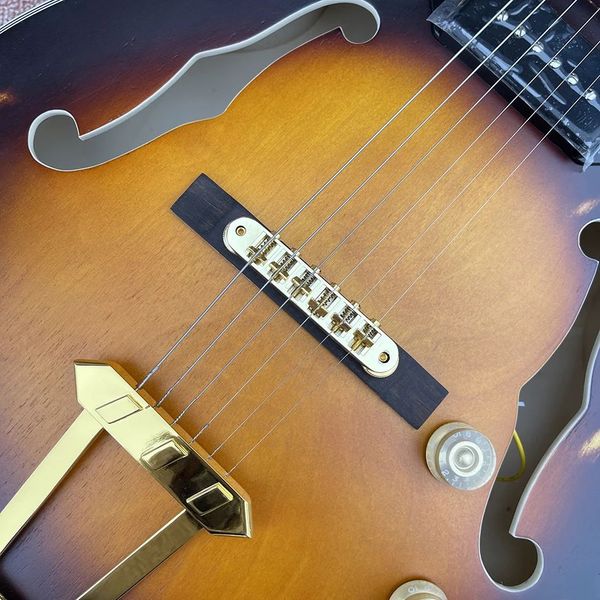 Relíquia L-5 Jazz guitarra elétrica, escala de jacarandá, ponte Tune-o-Matic, corpo oco, captador P90, hardware dourado, frete grátis 011