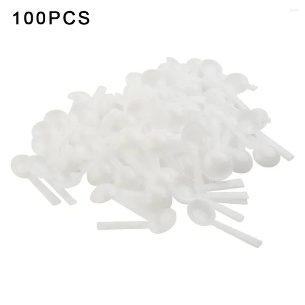 Ölçüm Aletleri 100 PCS 1G Beyaz Kaşık Plastik Gıda Sınıfı DIY Pişirme Malzemeleri Karıştırma Çubuk Hamamı Tedbir Toz Aracı